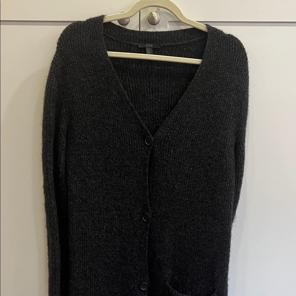 COS Charcoal long Knit Cardigan - Picture 7 of 8